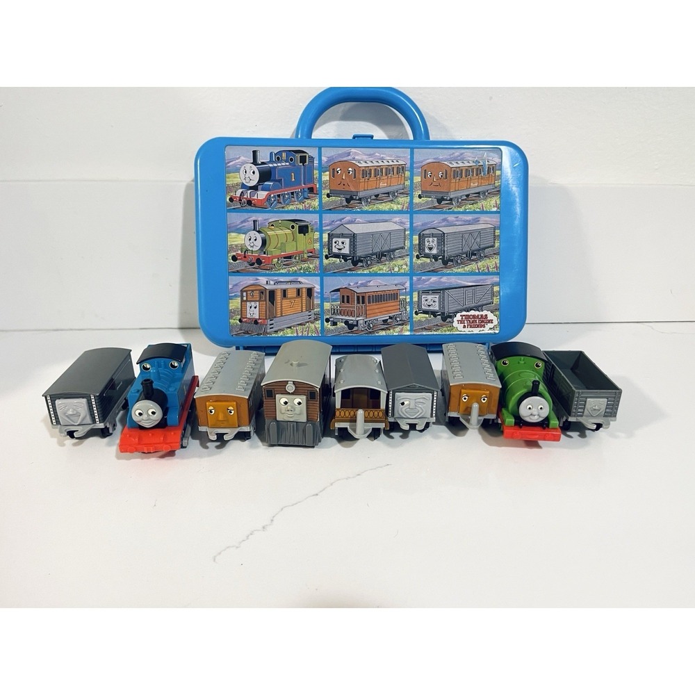 Thomas The Tank Engine Blue Case W/Trains Vintage 1989/1992 Read